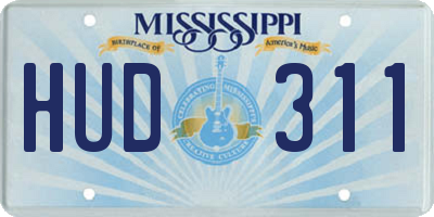 MS license plate HUD311