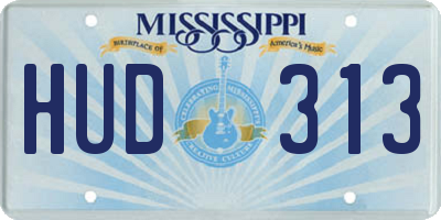 MS license plate HUD313