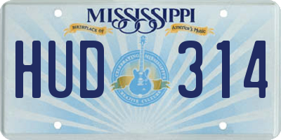MS license plate HUD314