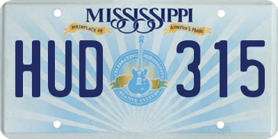 MS license plate HUD315