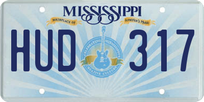 MS license plate HUD317