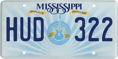 MS license plate HUD322