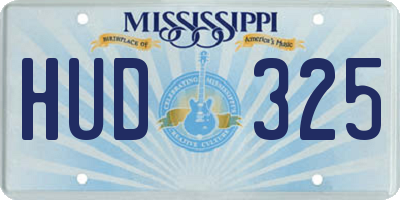 MS license plate HUD325