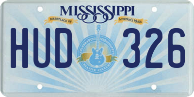 MS license plate HUD326