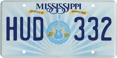 MS license plate HUD332