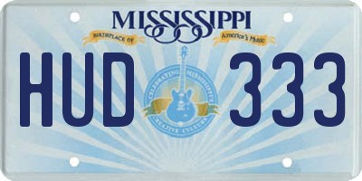 MS license plate HUD333