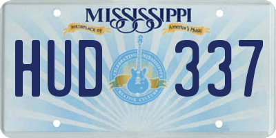 MS license plate HUD337