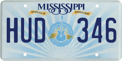 MS license plate HUD346
