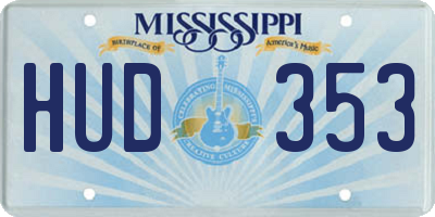 MS license plate HUD353