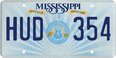 MS license plate HUD354