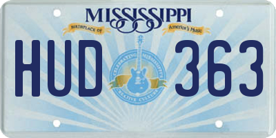 MS license plate HUD363