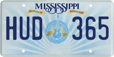 MS license plate HUD365