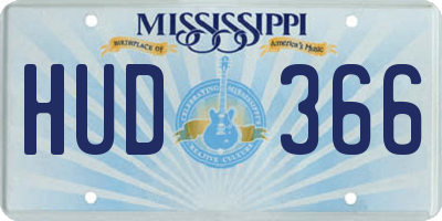 MS license plate HUD366
