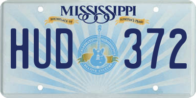 MS license plate HUD372