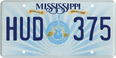 MS license plate HUD375