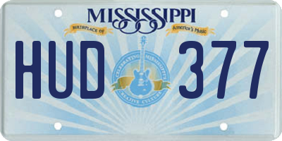MS license plate HUD377