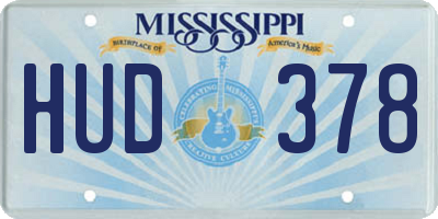 MS license plate HUD378