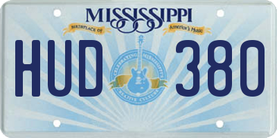 MS license plate HUD380