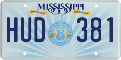 MS license plate HUD381