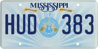 MS license plate HUD383