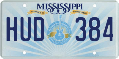 MS license plate HUD384