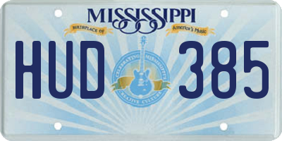 MS license plate HUD385