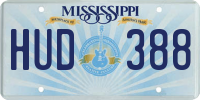 MS license plate HUD388