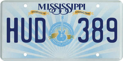 MS license plate HUD389
