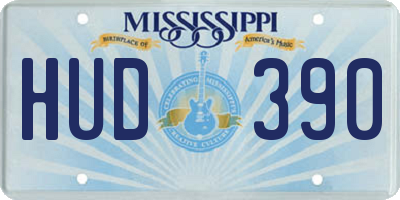 MS license plate HUD390