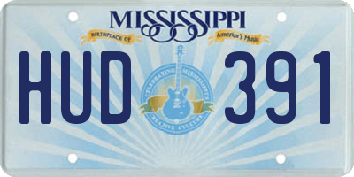 MS license plate HUD391