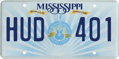 MS license plate HUD401