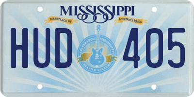 MS license plate HUD405
