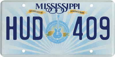 MS license plate HUD409