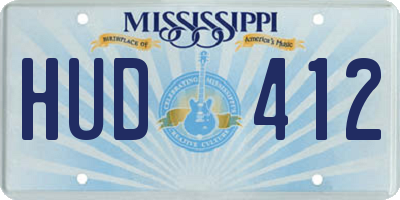 MS license plate HUD412