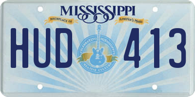 MS license plate HUD413