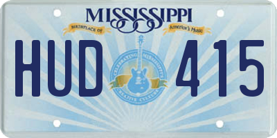 MS license plate HUD415