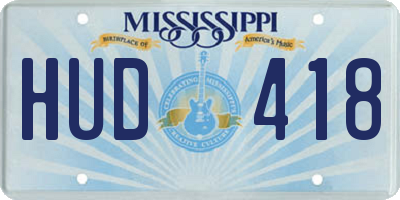 MS license plate HUD418