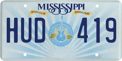 MS license plate HUD419