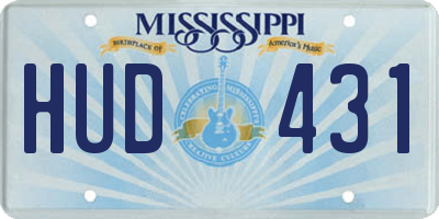 MS license plate HUD431