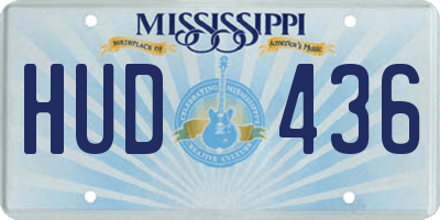 MS license plate HUD436
