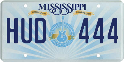 MS license plate HUD444