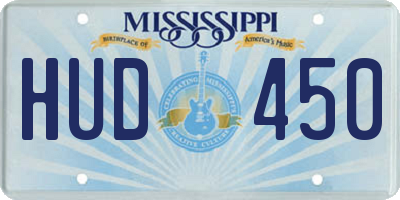 MS license plate HUD450