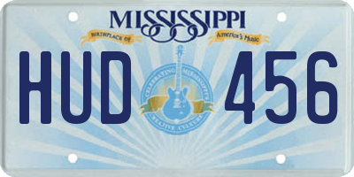 MS license plate HUD456
