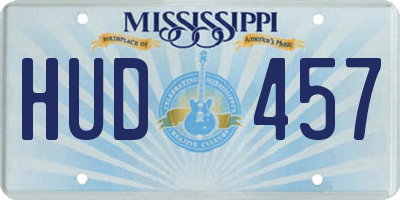MS license plate HUD457
