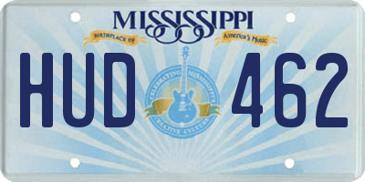 MS license plate HUD462
