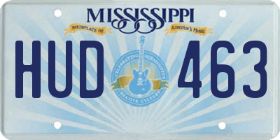 MS license plate HUD463