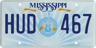 MS license plate HUD467