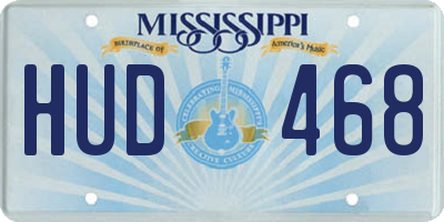 MS license plate HUD468