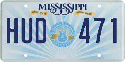 MS license plate HUD471