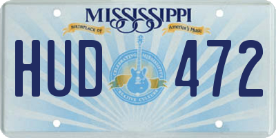 MS license plate HUD472